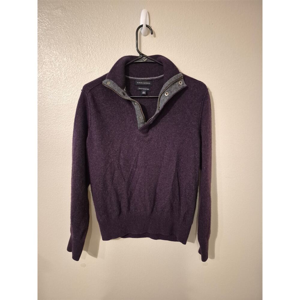 Banana Republic Men's Italian Yarn Snap-Neck Pullover Sweater, Medium
